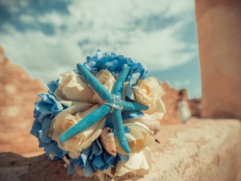 sea style wedding bridal flowers