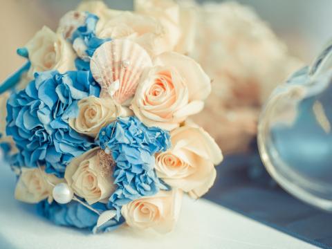 sea style wedding bridal flowers