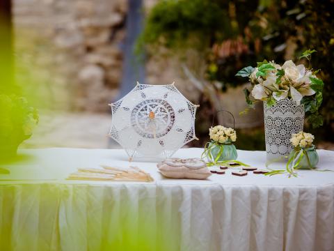 Свадьба на Кипре Лефкара оформление винтажное